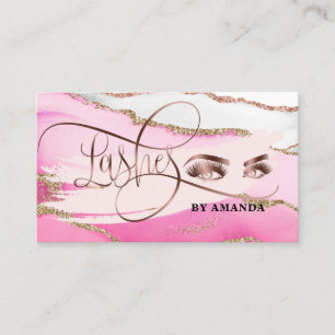 Makeup Eyebrow Ögon Lash Rosa Agate Visitkort