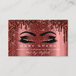 Makeup Eyebrows Lash  Burgundy Spark Nagel Visitkort