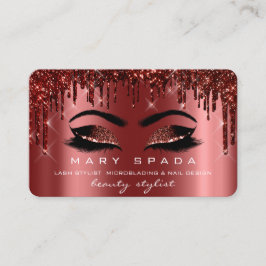 Makeup Eyebrows Lash Burgundy Spark Nagel Visitkort