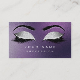 Makeup Eyebrows Lash Exention Lila Silver Visitkort