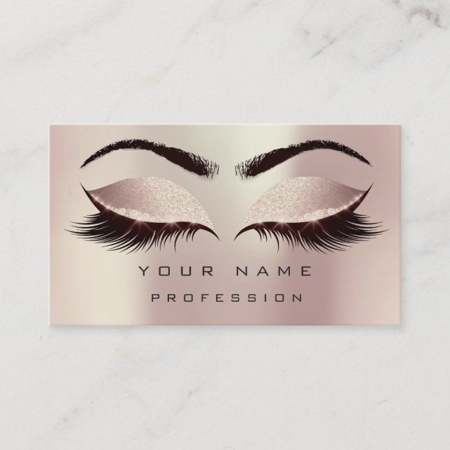 Makeup Eyebrows Lash Extension  Glitter Visitkort (Framsida)