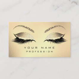 Makeup Eyebrows Lash Glitter Diamond Guld Glam1 Visitkort