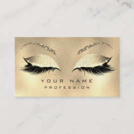 Makeup Eyebrows Lash Glitter Diamond Guld Glam Visitkort