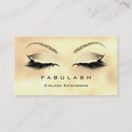 Makeup Eyebrows Lash Glitter Diamond Guld Sepia Visitkort