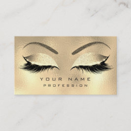 Makeup Eyebrows Lash Glitter Diamond Guld Sepia Visitkort