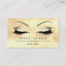 Makeup Eyebrows Lash Glitter Glass Guld Anpassning Visitkort