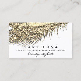 Makeup Eyebrows Lash Glitter Metall White Guld Visitkort