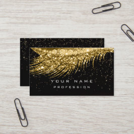Makeup Eyebrows Lash Glitter Metallic Black Guld Visitkort