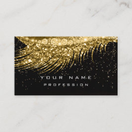 Makeup Eyebrows Lash Glitter Metallic Black Guld Visitkort