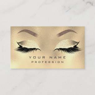 Makeup Eyebrows Lash Glitter Metallic Faux Guld Visitkort