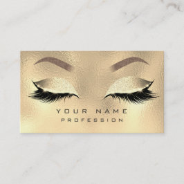 Makeup Eyebrows Lash Glitter Metallic Faux Guld Visitkort