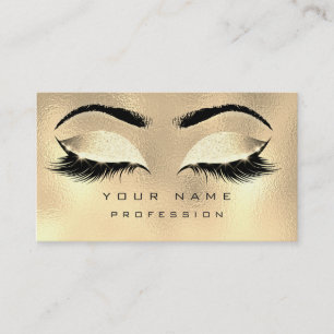 Makeup Eyebrows Lash Glitter Metallic Glam Guld Visitkort