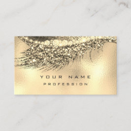 Makeup Eyebrows Lash Glitter Metallic Glam Guld Visitkort