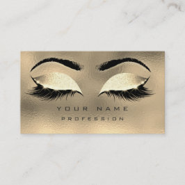 Makeup Eyebrows Lash Glitter Metallic Glass Guld Visitkort