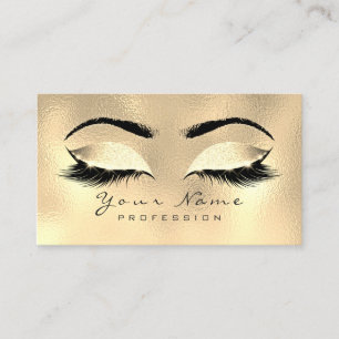 Makeup Eyebrows Lash Glitter Metallic Lux Guld Visitkort