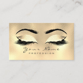 Makeup Eyebrows Lash Glitter Metallic Lux Guld Visitkort