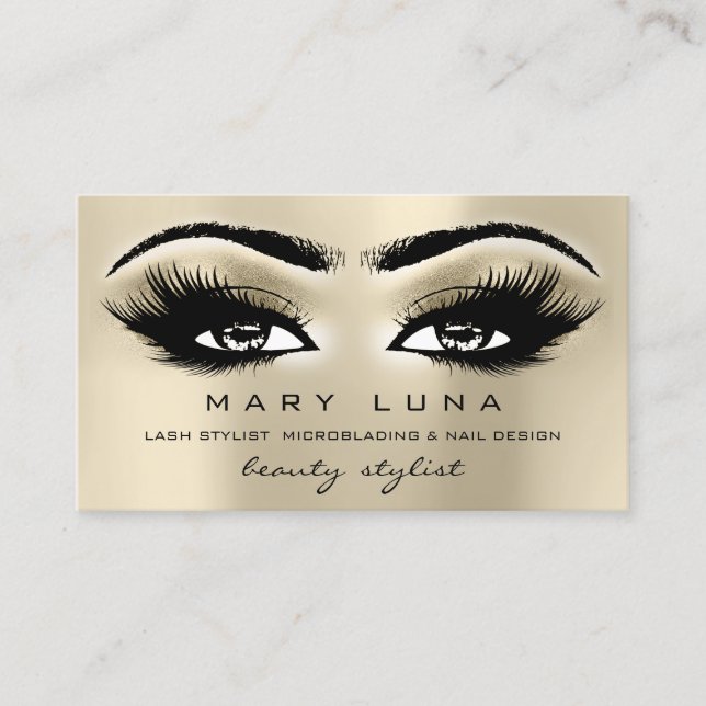 Makeup Eyebrows Lash Glitter Metallic Öga Visitkort (Framsida)