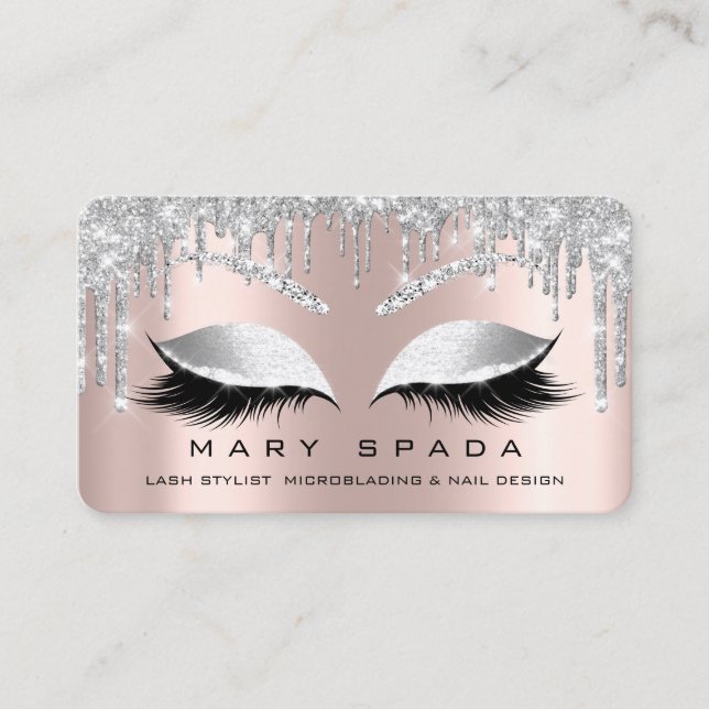 Makeup Eyebrows Lash  Grått Spark Ro Visitkort (Framsida)
