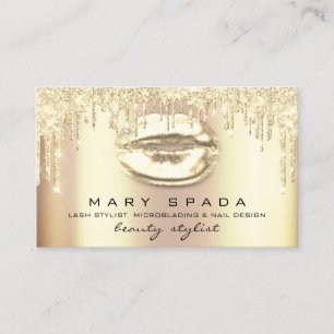 Makeup Eyebrows Lash Guld Drives Kiss Läppar Visitkort