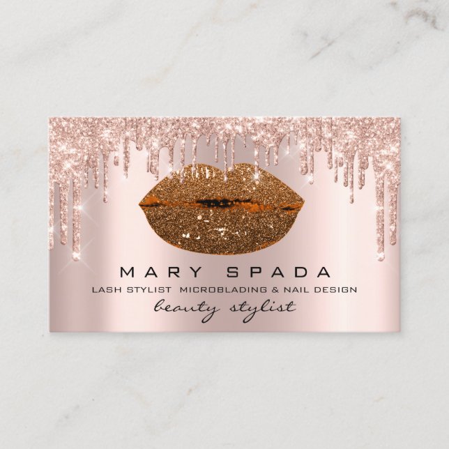 Makeup Eyebrows Lash Ro Dricks Kiss Läppar Honung Visitkort (Framsida)