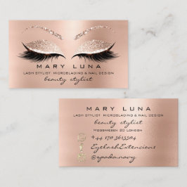 Makeup Eyebrows Lash Ro Guld Rosa Social Visitkort