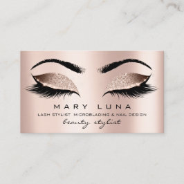 Makeup Eyebrows Lash Ro Guld Rosa Visitkort