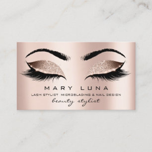 Makeup Eyebrows Lash Ro Guld Rosa Visitkort