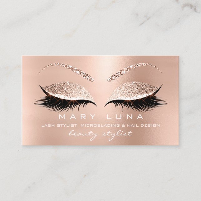 Makeup Eyebrows Lash Ro White Rosa Social Visitkort (Framsida)
