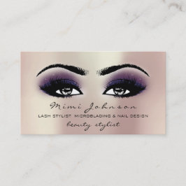 Makeup Eyebrows Lash Rosa Esthetician Violet Visitkort