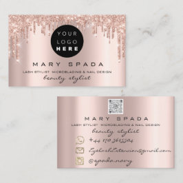 Makeup Eyebrows Lash Rosa ros Dricks Läppar Qr Bu Visitkort