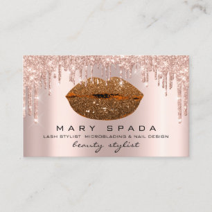 Makeup Eyebrows Lash Rosa ros Drives Kiss Läppar Visitkort