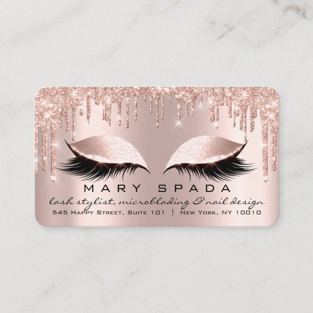 Makeup Eyebrows Lash Rosa ros Social Media Visitkort (Framsida)