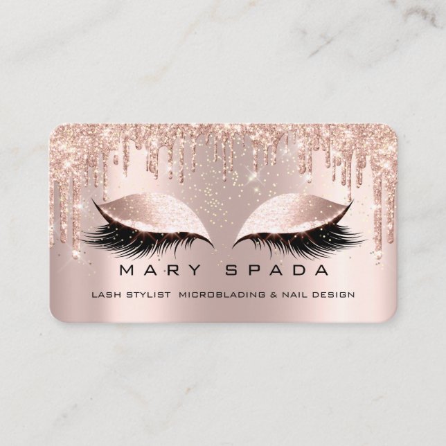 Makeup Eyebrows Lash Rosa ros Spark Social Visitkort (Framsida)