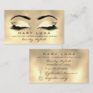 Makeup Eyebrows Lash SPA Guld-glas i HÄLSA Visitkort