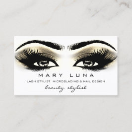 Makeup Eyebrows Lash White Guld Metallic Öga Visitkort