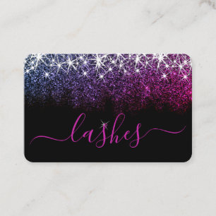 Makeup Eyelash Artis Luminous Rosa Lila Glitter Visitkort