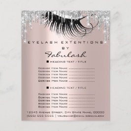 Makeup Eyelash Beauty Salon Grönt Öga Silver Flygblad