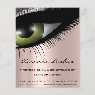 Makeup Eyelash Beauty Salon Grönt Ögon Diamond Flygblad