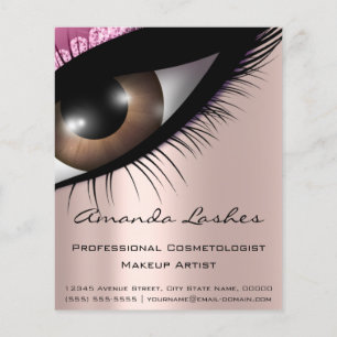 Makeup Eyelash Beauty Salon Rosa ros Diamond Flygblad
