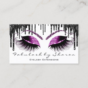 Makeup Eyelash Black Drives White Berry Lila Visitkort