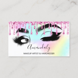 Makeup Eyelash Brow QR CODE Logotyp Rosa Drives Visitkort