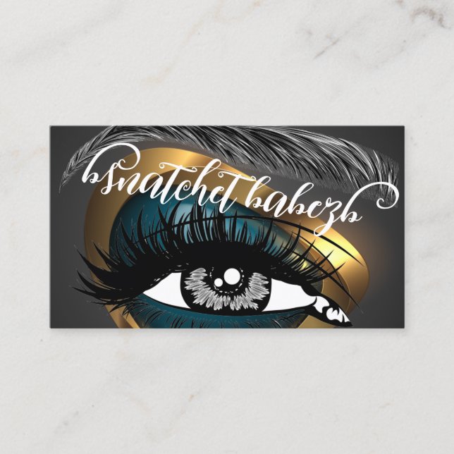 Makeup Eyelash Brows Microblading QR Code Guld Visitkort (Framsida)