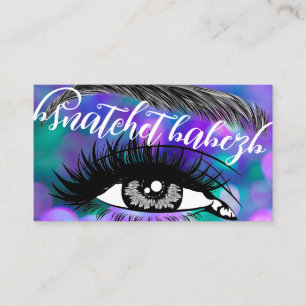 Makeup Eyelash Brows Microblading QR Code Lila Visitkort