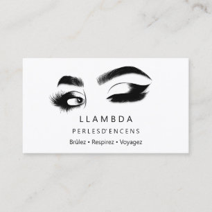 Makeup Eyelash Brows Minimal Logotyp White Gold Visitkort