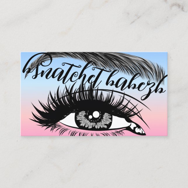 Makeup Eyelash Brows QRCode Logotyp Reimbow Visitkort (Framsida)