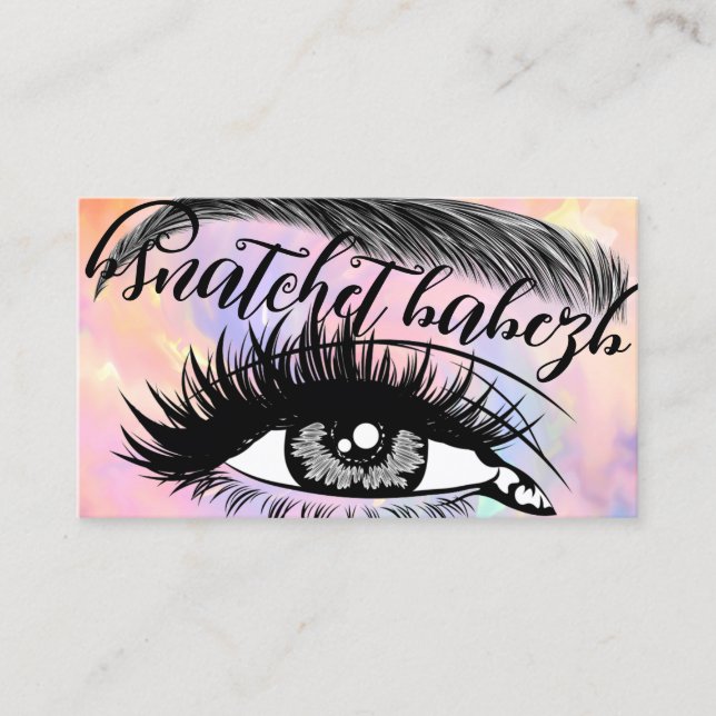 Makeup Eyelash Brows QRCode Logotyp Rosa Visitkort (Framsida)