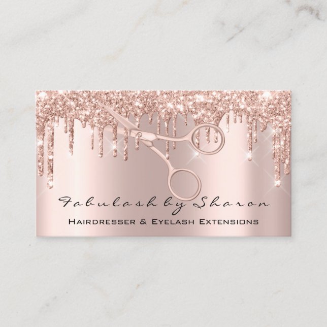 Makeup Eyelash Hairdresser Sissors Ro Drives Visitkort (Framsida)