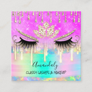Makeup Eyelash Microblade Drills Logotyp Lotus Sj Fyrkantigt Visitkort