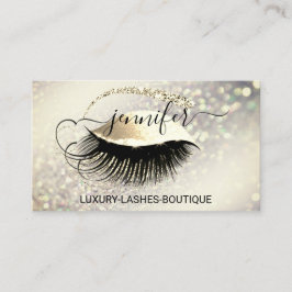 Makeup Eyelash QR Code Logotyp Glitter Vip Guld Visitkort