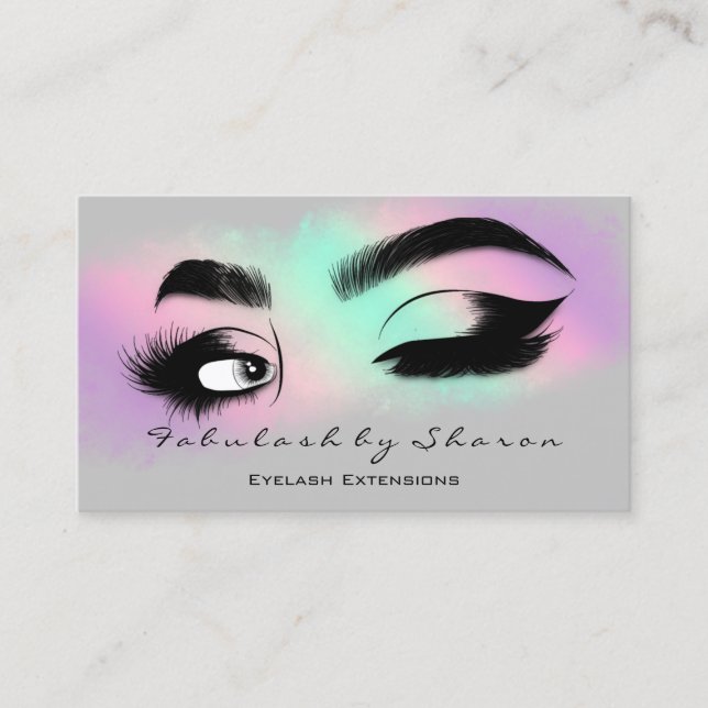 Makeup Eyelash QR CODE Logotyp Microblading Brow R Visitkort (Framsida)